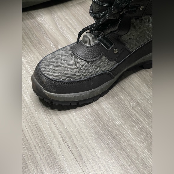 BearPaw Marina Black & Grey Fur Trim Boots - Picture 10 of 12